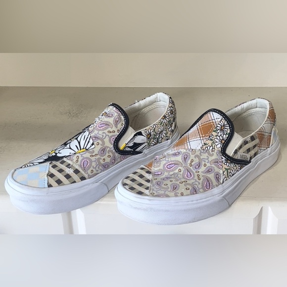Vans Meadow Patchwork Classic Slip On Sneakers Size 5.5 - Picture 2 of 10